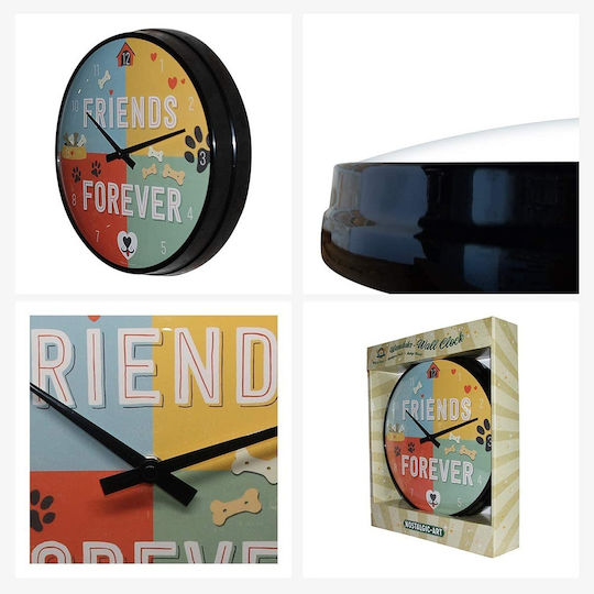 Nostalgic Art Kids Metal Wall Clock Friends Forever 31cm