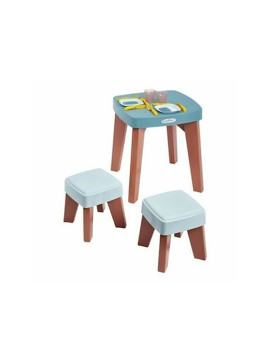 Kinder Tischset mit Stühlen aus Plastik Blau Ecoiffier