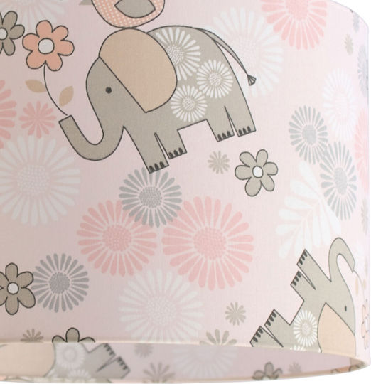 Veis Elephants Einfaches Licht Kinderdeckenleuchte Deckenleuchte 15W mit Fassung E27 Rosa 35x24cm