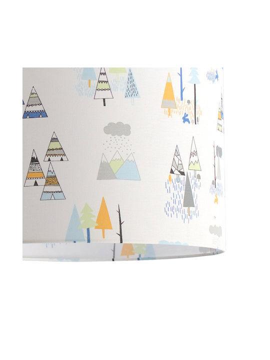 Veis Kids Plastic Single Ceiling Light E27 Teepee White 15W 35x24cm