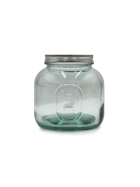 Glass Drops Vase General Use with Lid Glass Transparent 1000ml