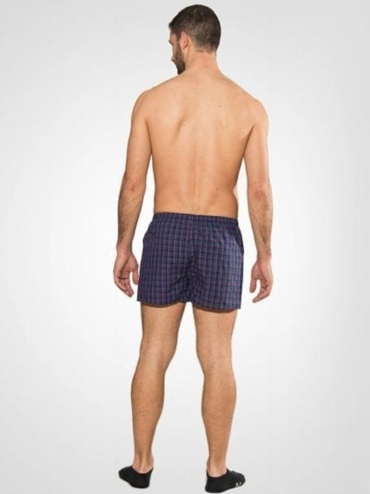 Men's Boxer Dark Blue Checkered