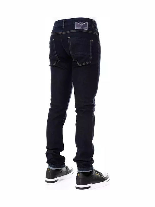 Cover Men's Jeans Pants Elastic with Slim Fit Blue