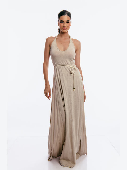 Boutique Maxi Kleid Beige