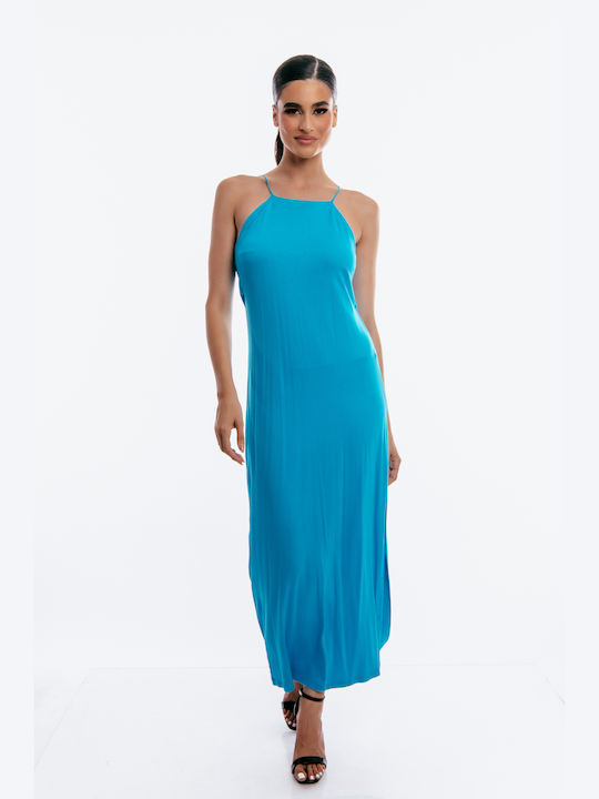 Boutique Maxi Φόρεμα με Σκίσιμο Σιέλ