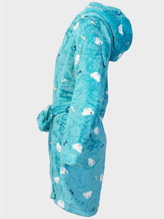 Vienetta Secret Winter Women's Fleece Robe Aqua