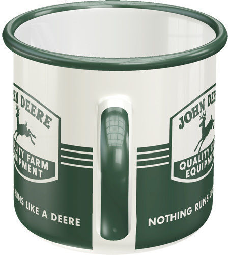 Nostalgic Art John Deere - Quality Farm Equipment Cană Emailat Albă 360ml