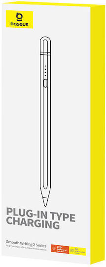Baseus Smooth Writing Series Active Digital Stylus Pen with Palm Rejection for iPad in White Color
