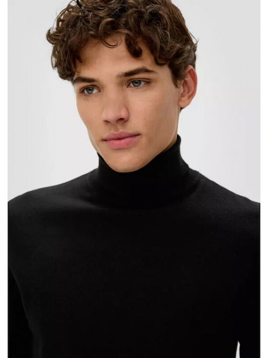 S.Oliver Men's Long Sleeve Sweater Turtleneck Black