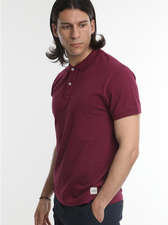 Van Hipster Men's Short Sleeve Blouse Polo Purple