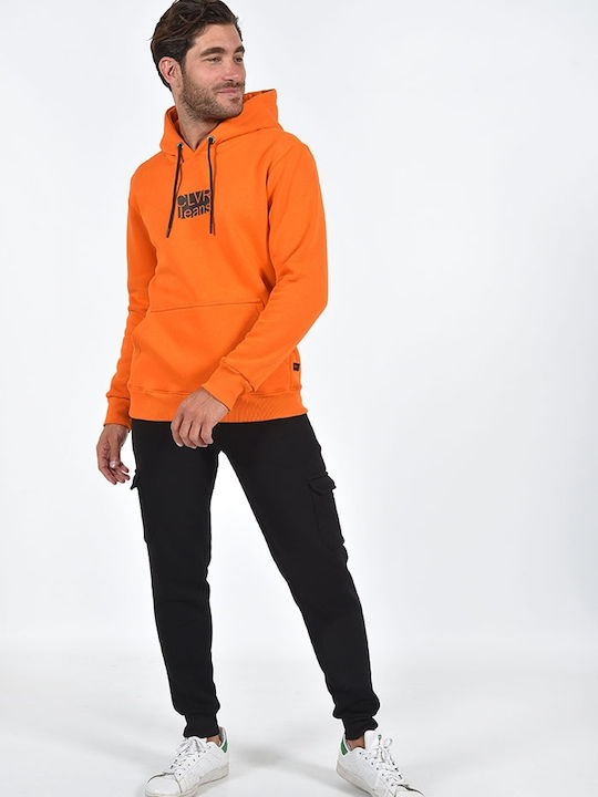 Clever Men's Sweatshirt with Hood Orange