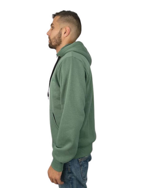 Paco & Co Men's Sweatshirt Jacket with Hood and Pockets GREEN