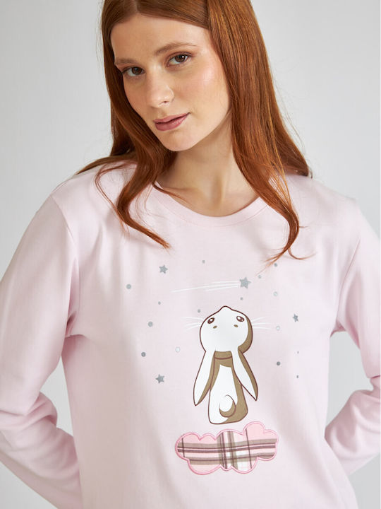 Harmony De iarnă Set Pijamale pentru Femei De bumbac Roz