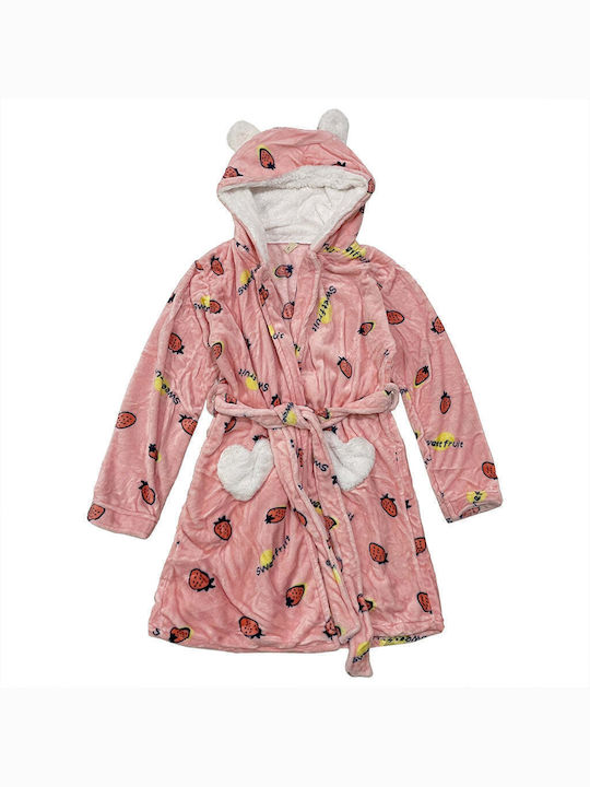 Ustyle Winter Women's Fleece Robe Rose