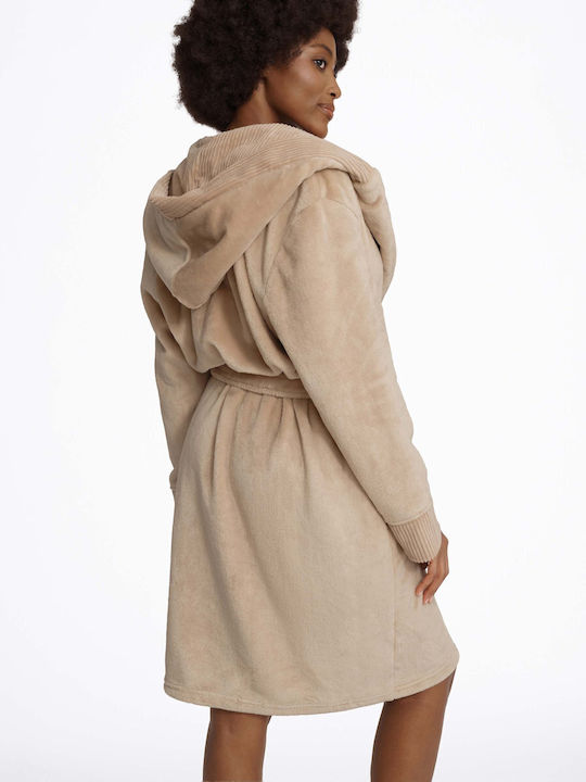 ESOTIQ Winter Women's Robe Beige (Beige)