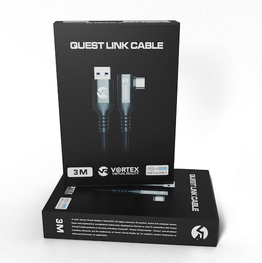 Vortex Virtual Reality USB 3.2 Cable USB-C male - USB-A Μαύρο 3m VVR.K3M2.OQ.CABLE.USB.A.3.2