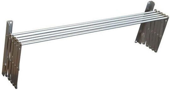 Factory Klappbarer Wandkleiderständer aus Aluminium mit Aufhängelänge 3m