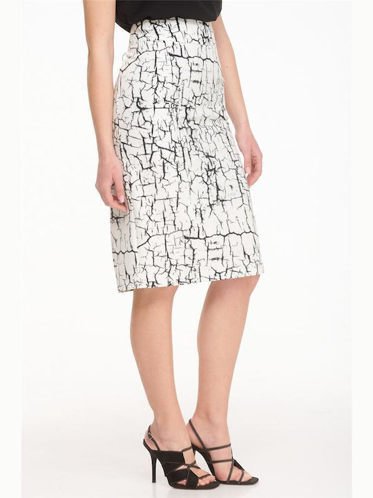 Pencil Midi Skirt White
