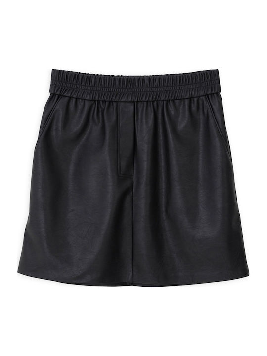 Leather Mini Skirt Black