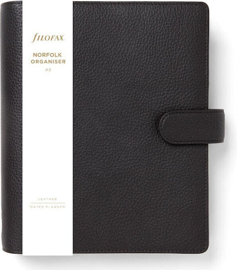 Filofax Ημερήσια Ατζέντα Norfolk A5 Μαύρη 21.5x24εκ.