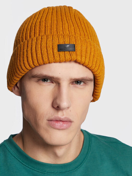 4F Ribbed Beanie Cap Yellow H4Z22 CAM009 71S