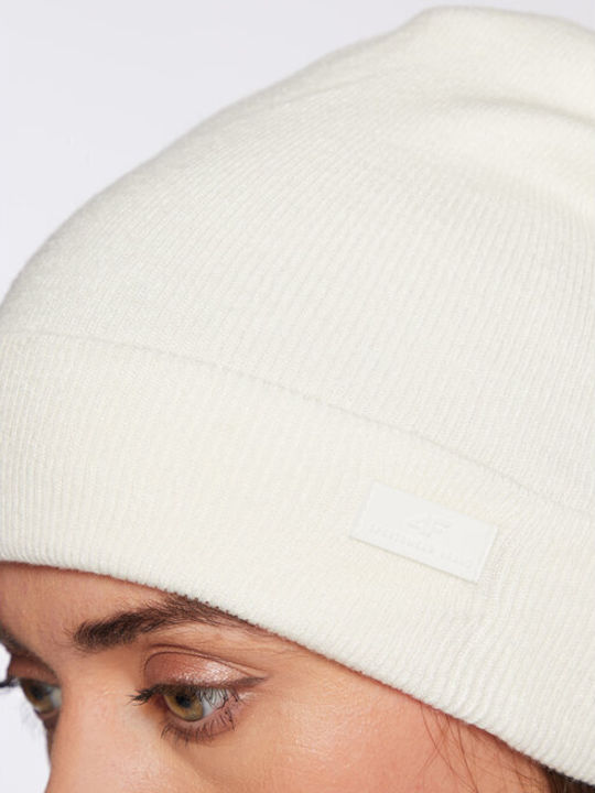 Beanie Unisex Knitted Beanie in Ecru Color