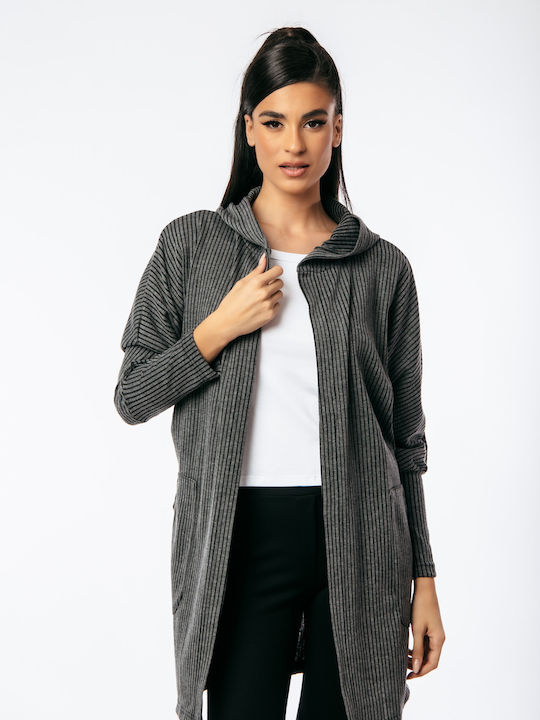 Boutique Long Women's Cardigan Grey