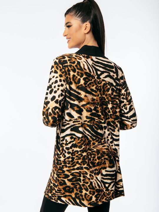Long Women's Cardigan Brown
