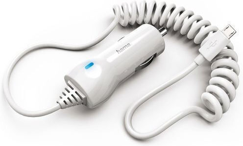 HAMA HAMA Handy-Autoladegerät 2.4A Schnellladen mit Mikro-USB Kabel Weiß Farbe