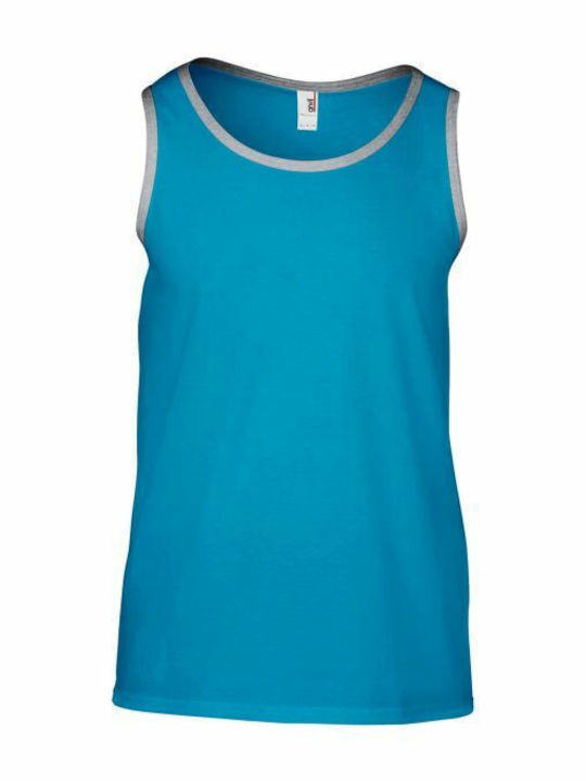 Anvil Men's Athletic Sleeveless Blouse Blue