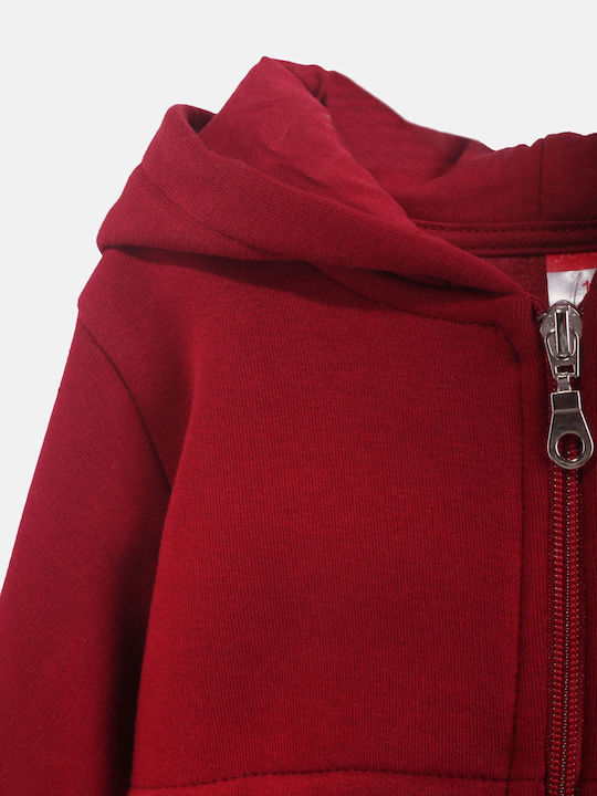 Kids Cardigan Cotton with Hood burgundy