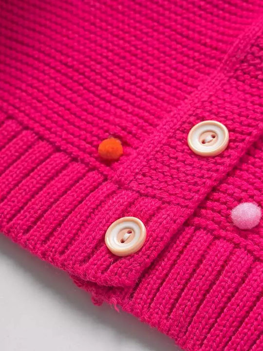 Kinderstrickjacke Gestrickt fuchsia