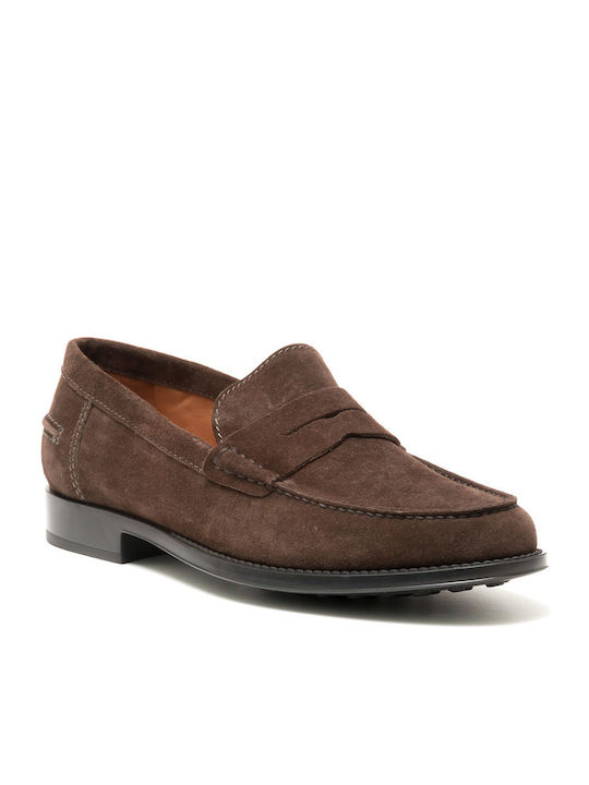 Perlamoda Men's Suede Moccasins Brown