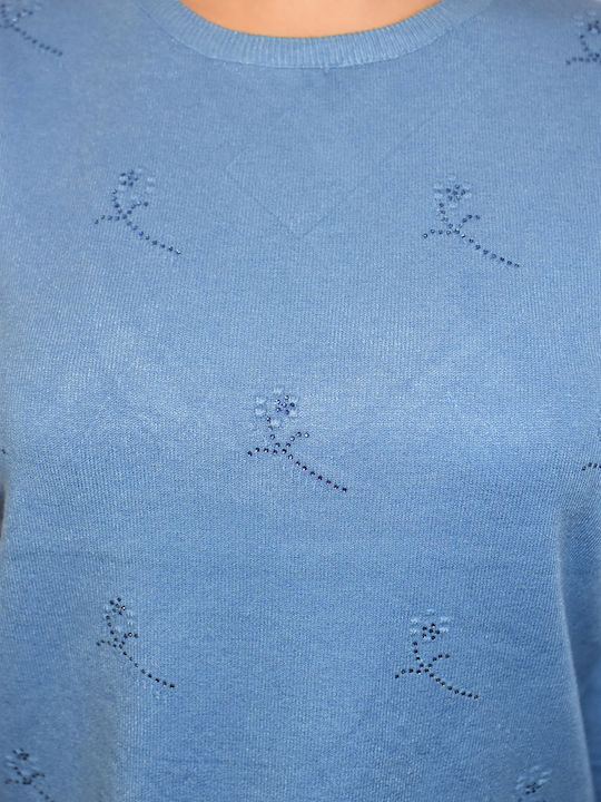 Women's Long Sleeve Sweater Sky Blue