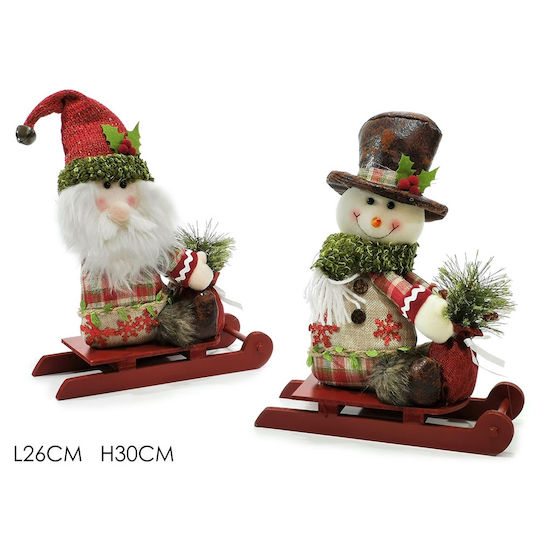 Plüsch Dekorativer Weihnachtsmann Mehrfarbig 30x26cm