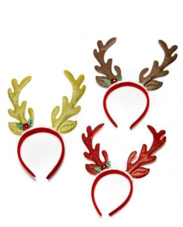 Weihnachts-Stirnband Rote mit Muster Rentier Rot