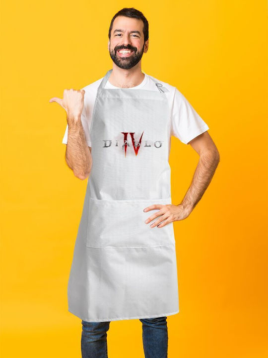 Koupakoupa Diablo Iv Waterproof Apron White