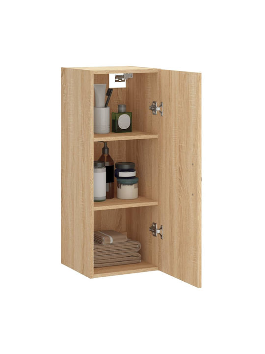 Wall-Mounted Living Room Cabinet made of Particle Board Sonoma Oak 34.5x34x90cm