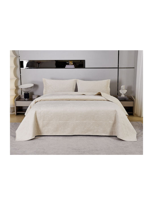 Liolios Home Mandy Coverlet King Size Microfiber Ivory 260x240cm