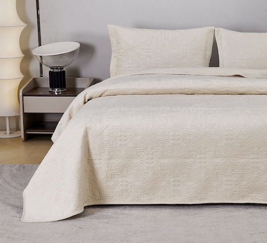 Liolios Home Mandy Cuvertură King Size Microfibra Ivory 260x240cm