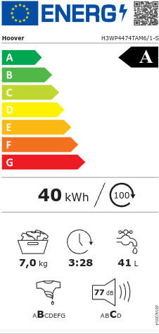 Hoover Пералня 7кг с Парна Технология 1400 Оборота H3WP4474TAM6/1-S