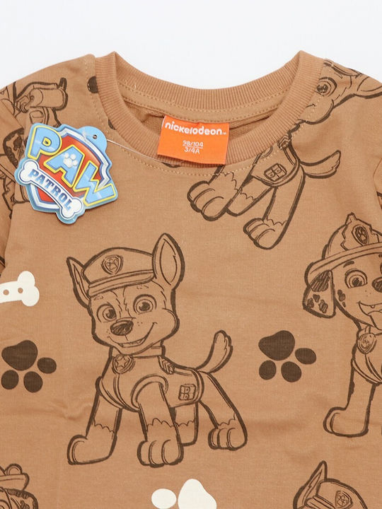 Nickelodeon Παιδική Μπλούζα Μακρυμάνικη Καφέ Paw Patrol