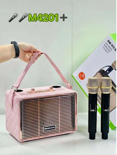 Karaoke Speaker with Wireless Microphones M4201 Pink