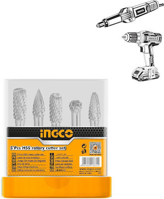 Ingco Σετ Cutter Bit Bit Shanks Durchmesser 6mm Set von 5Stück HRRC0051