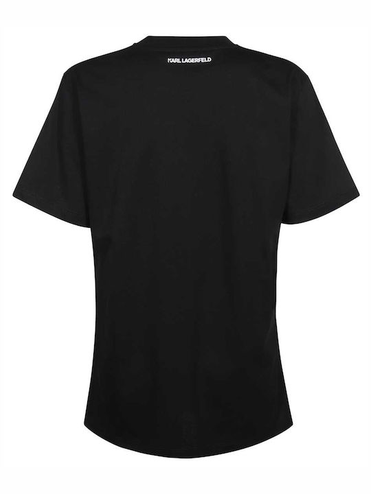 Karl Lagerfeld Damen Bluse Kurzärmelig Black.