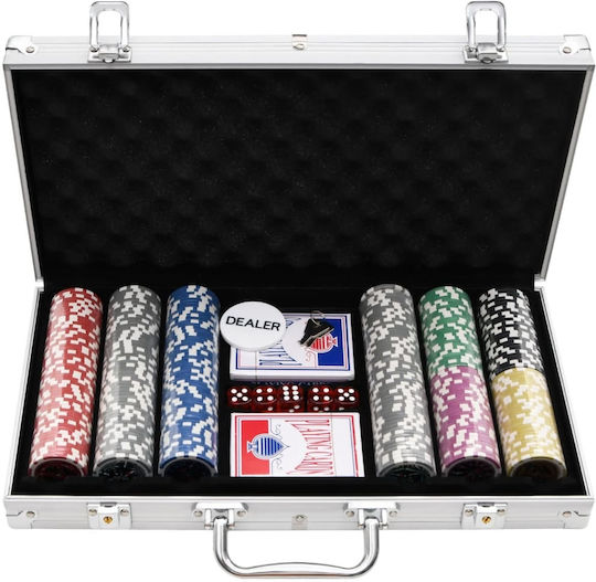 vidaXL Set 300 Poker Chips 40mm / 11.5gr with 5 Decks