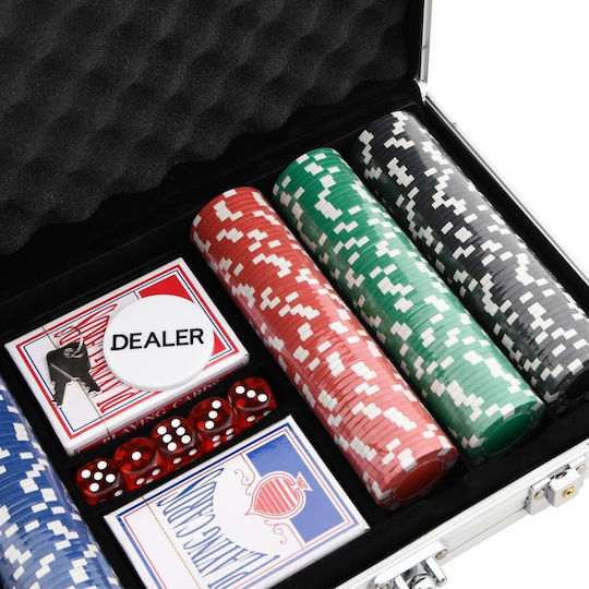 vidaXL Set 300 Poker Chips 40mm / 11.5gr with 5 Decks