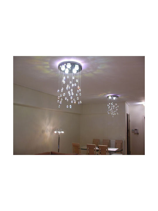 DITS Lighting Полилей с Кристали Сребрист