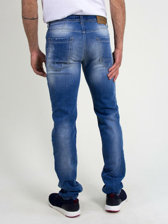 Trial Jeans Pantaloni de Bărbați din Jean în Croială Slim Blue