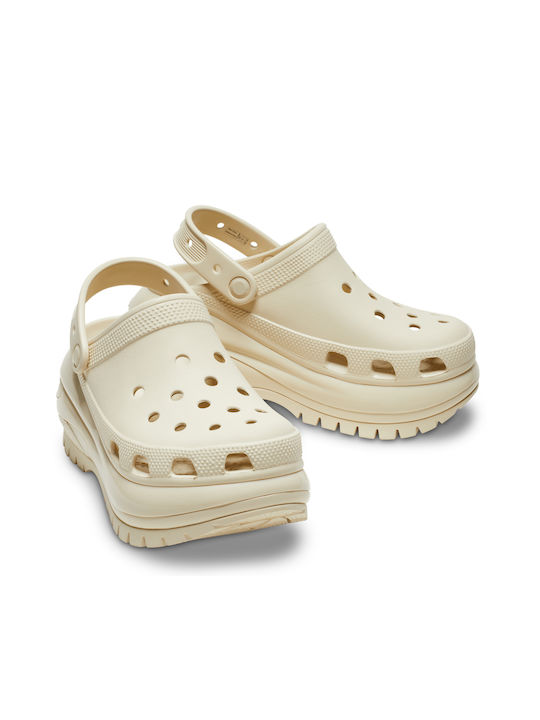 Crocs Classic Mega Crush Unisex Σαμπό Λευκό